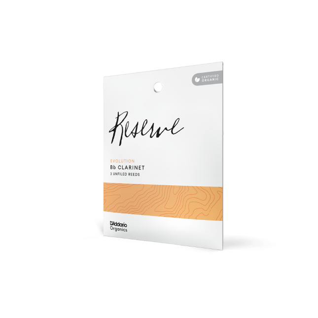 D&#39;Addario Organic Reserve Evolution Bb Clarinet Reeds, Strength 3.0, Individually-Sealed, 3-Pack