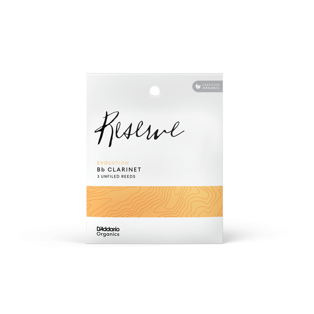 D'Addario Organic Reserve Evolution Bb Clarinet Reeds, Strength 3.5, Individually-Sealed, 3-Pack