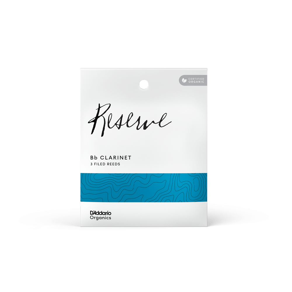 D'Addario Organic Reserve Bb Clarinet Reeds, Strength 2.0, Individually-Sealed, 3-Pack