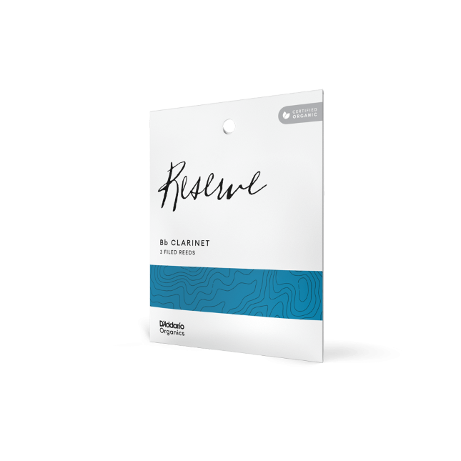 D&#39;Addario Organic Reserve Bb Clarinet Reeds, Strength 3.0, Individually-Sealed, 3-Pack