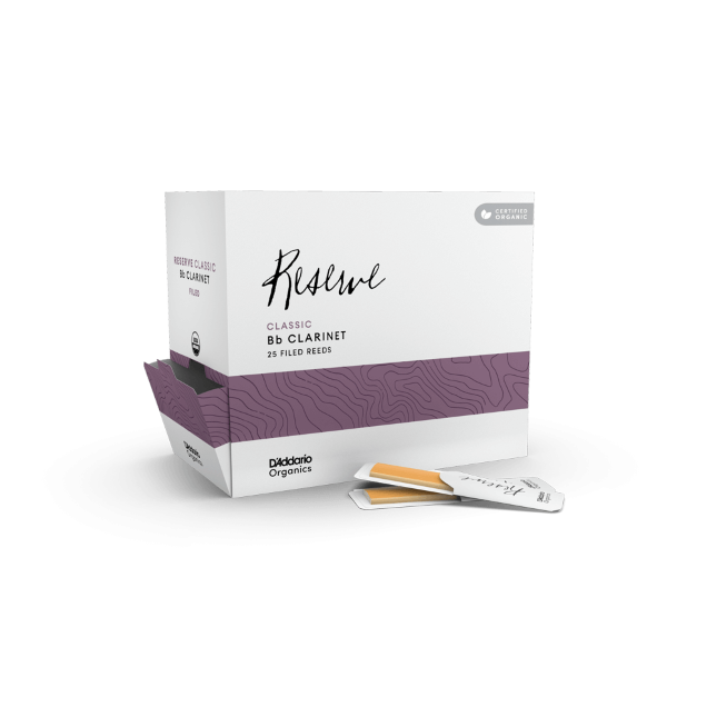 D&#39;Addario Organic Reserve Classic Bb Clarinet Reeds, Strength 3.5, Individually-Sealed, 25-Pack