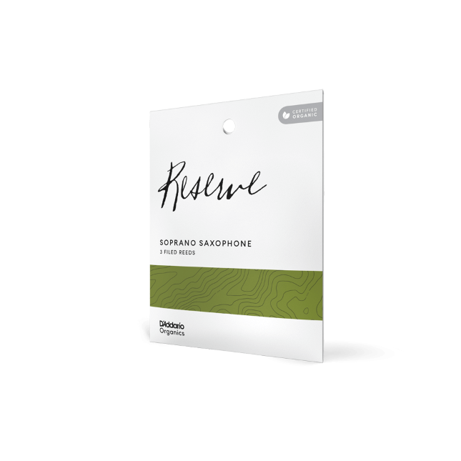 D&#39;Addario Organic Reserve Soprano Saxophone Reeds, Strength 2.5, Individually-Sealed, 3-Pack