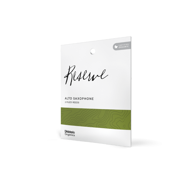 D&#39;Addario Organic Reserve Alto Saxophone Reeds, Strength 2.5, Individually-Sealed, 3-Pack