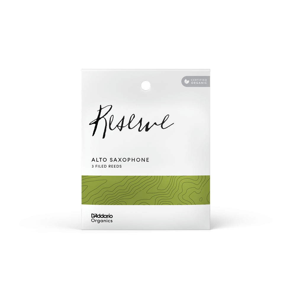 D'Addario Organic Reserve Alto Saxophone Reeds, Strength 3.0, Individually-Sealed, 3-Pack