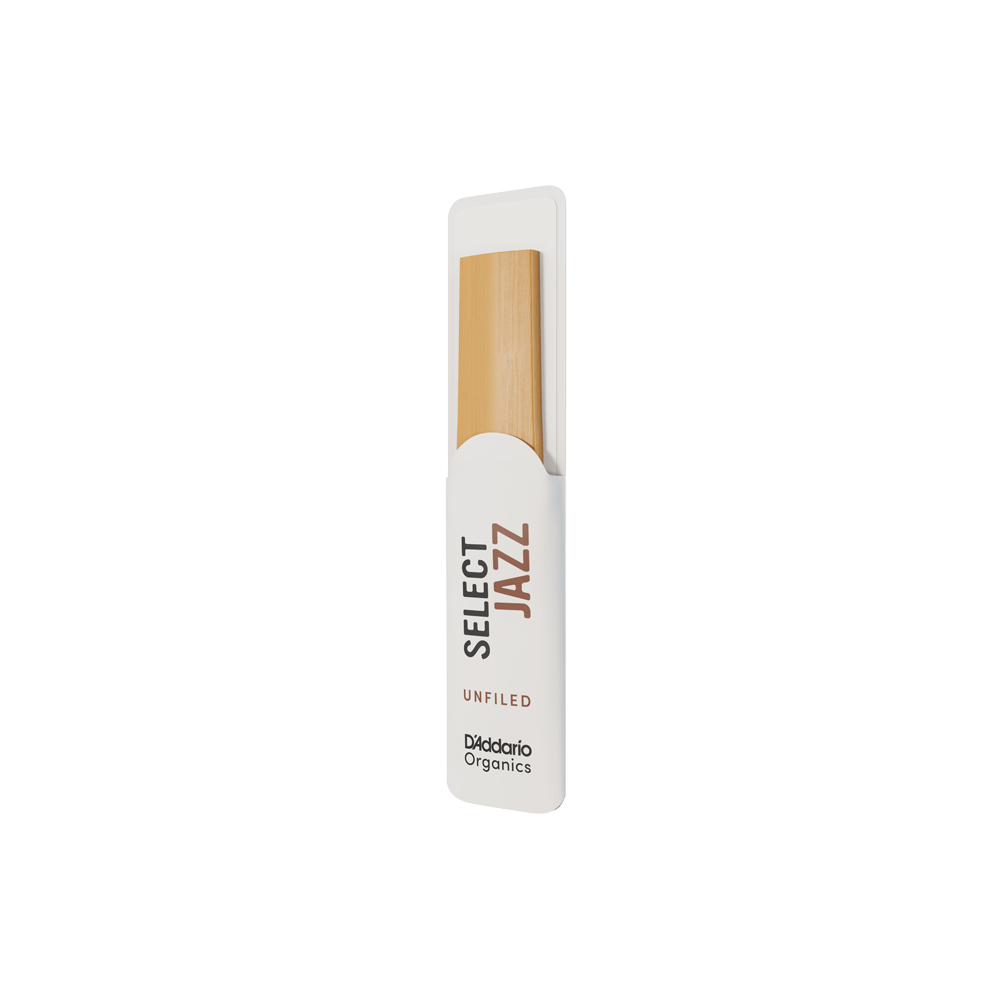 D'Addario Organic Select Jazz Unfiled Tenor Saxophone Reeds, Strength 2 Hard, Individually-Sealed, 5-Pack