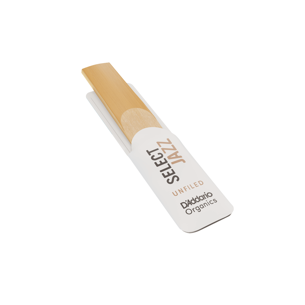 D'Addario Organic Select Jazz Unfiled Alto Saxophone Reeds, Strength 3 Soft, Individually-Sealed, 10-Pack