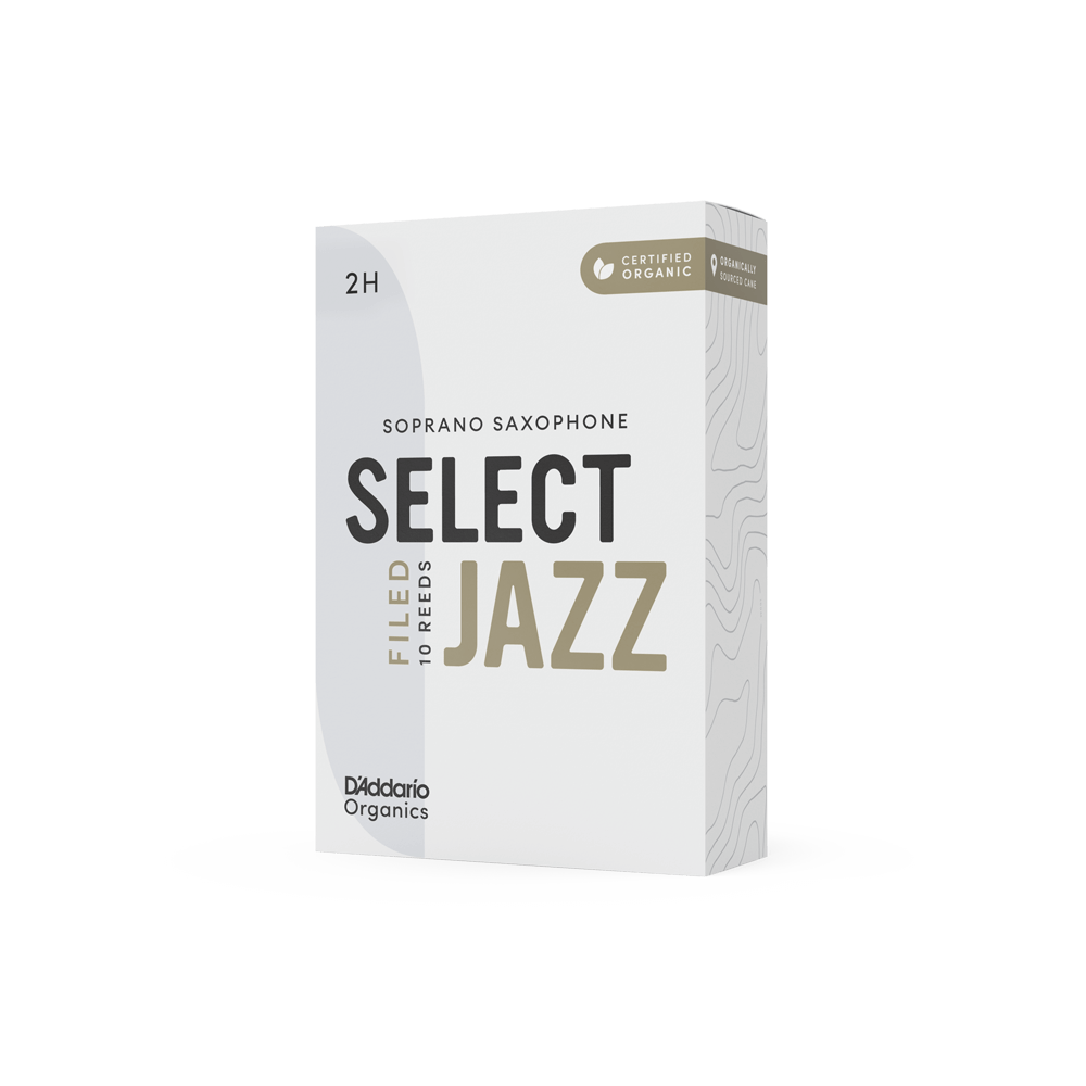 D'Addario Organic Select Jazz Filed Soprano Saxophone Reeds, Strength 2 Hard, Individually-Sealed, 10-Pack