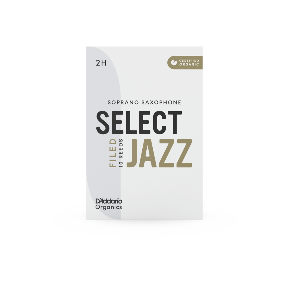 D'Addario Organic Select Jazz Filed Soprano Saxophone Reeds, Strength 2 Hard, Individually-Sealed, 10-Pack