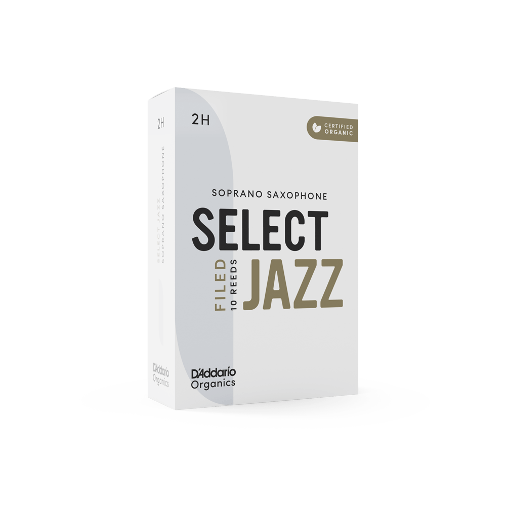 D'Addario Organic Select Jazz Filed Soprano Saxophone Reeds, Strength 2 Hard, Individually-Sealed, 10-Pack