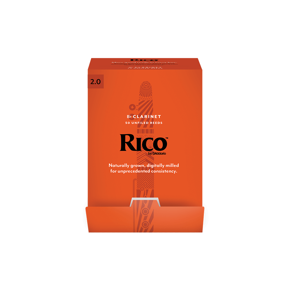 Rico by D'Addario Bb Clarinet Reeds, Strength 2, 50-pack