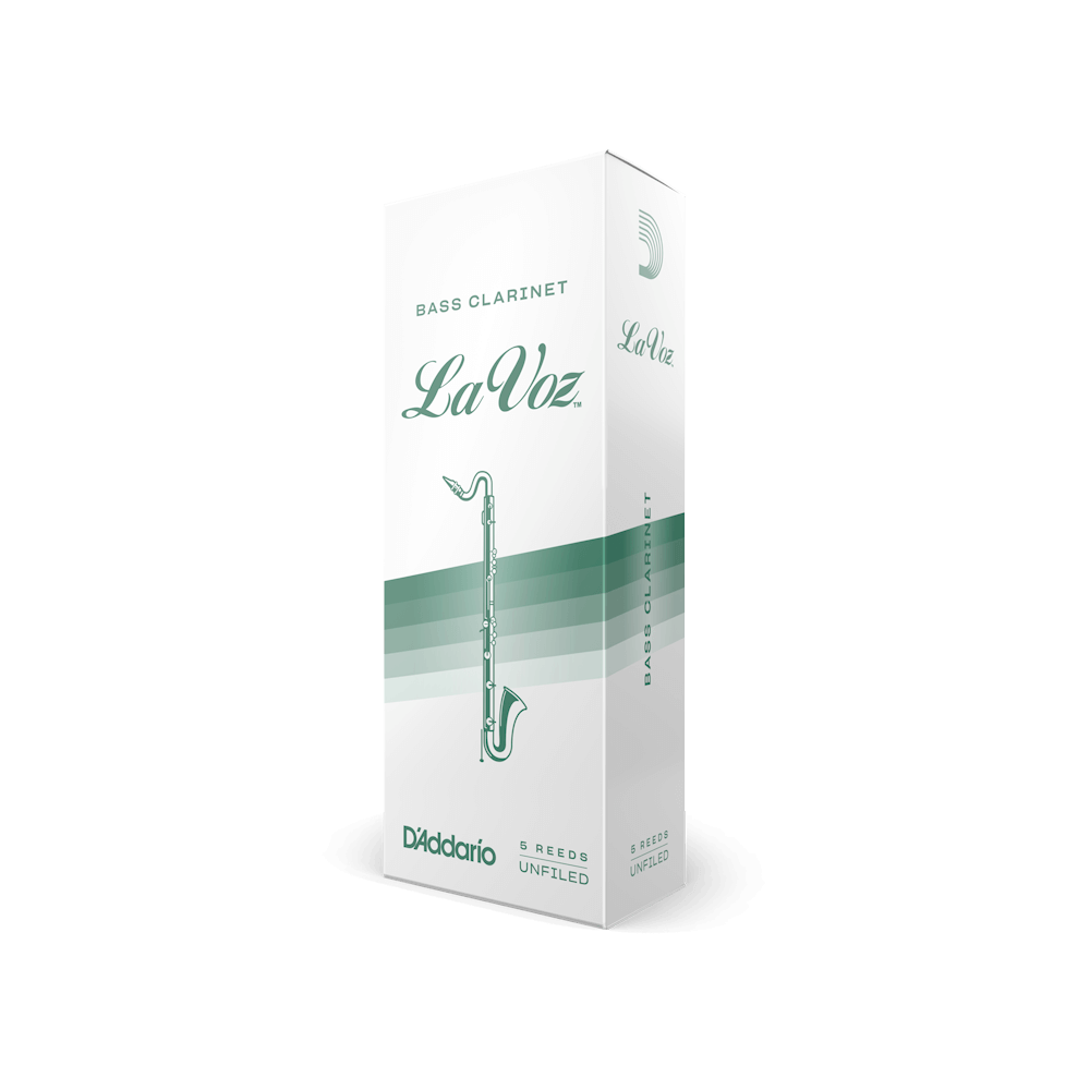La Voz Bass Clarinet Reeds, Strength Medium, 5 Pack