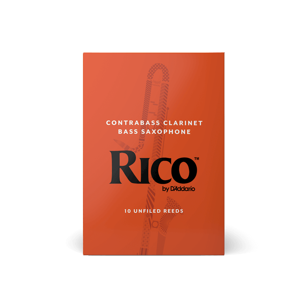 Rico by D'Addario Contra Clarinet/Bass Sax Reeds, Strength 2.5, 10-pack
