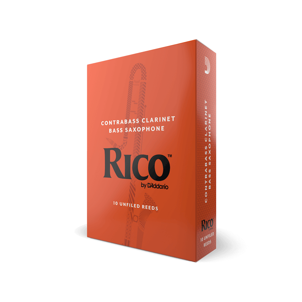 Rico by D'Addario Contra Clarinet/Bass Sax Reeds, Strength 2.5, 10-pack