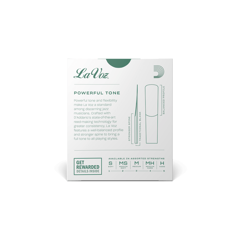 La Voz Alto Saxophone Reeds, Medium Soft, 10 Pack