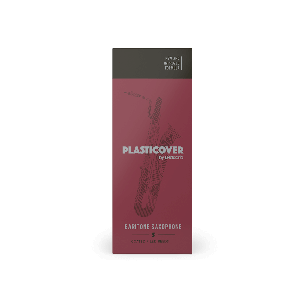 Plasticover by D'Addario Baritone Sax Reeds, Strength 2.5, 5-pack