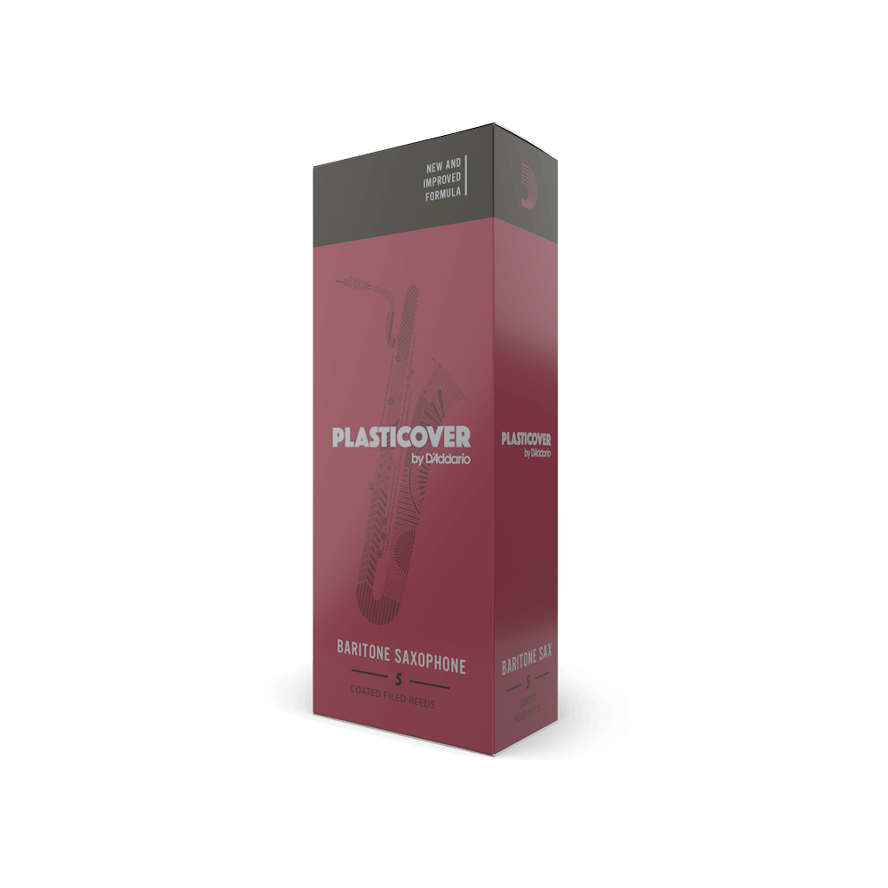 Plasticover by D'Addario Baritone Sax Reeds, Strength 2.5, 5-pack