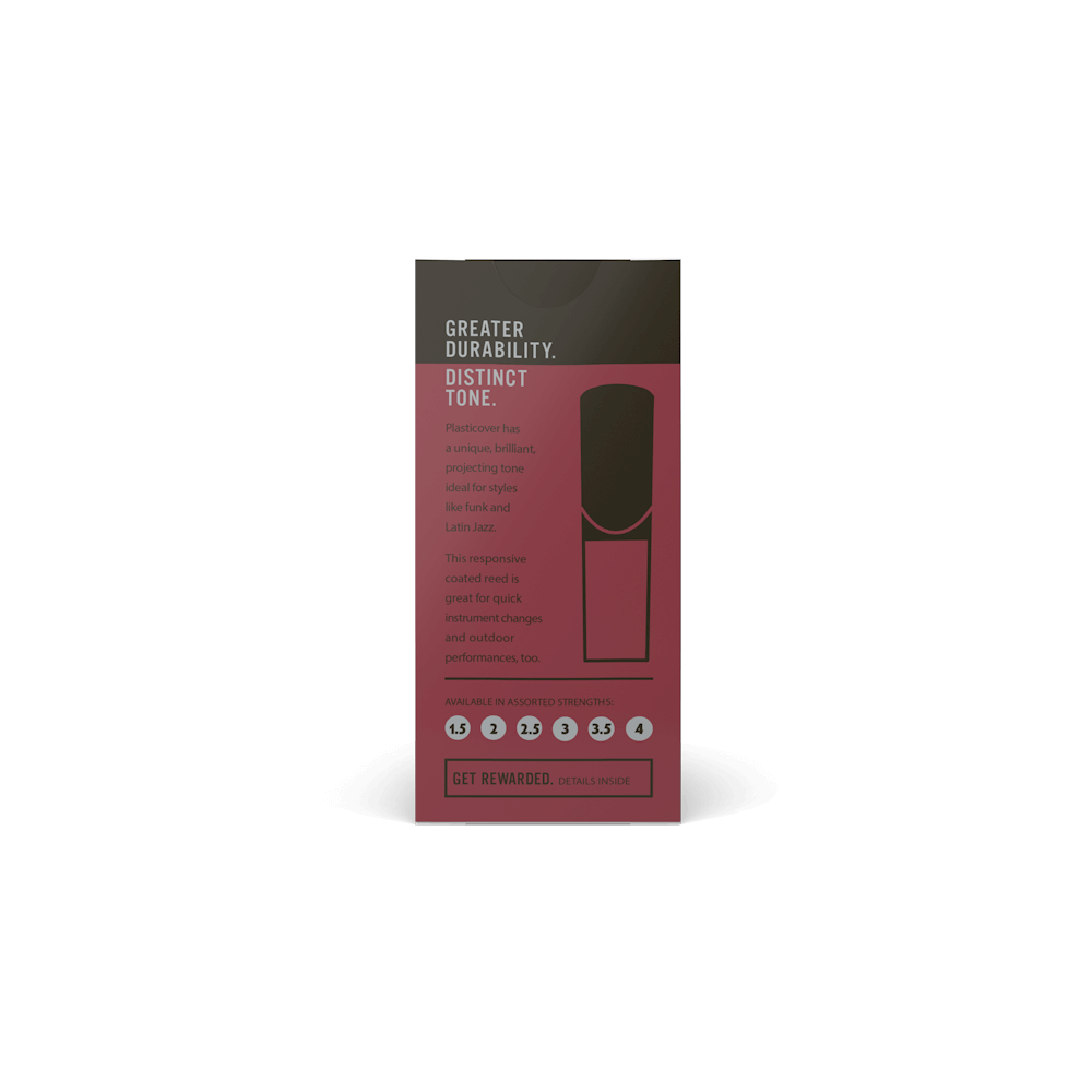 Plasticover by D'Addario Soprano Sax Reeds, Strength 2.5, 5-pack