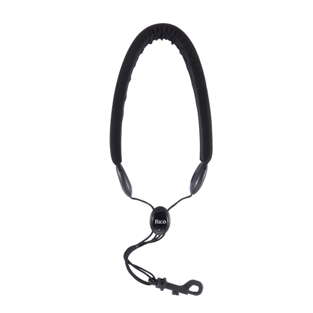 Rico Fabric Sax Strap (Black) with Metal Hook
