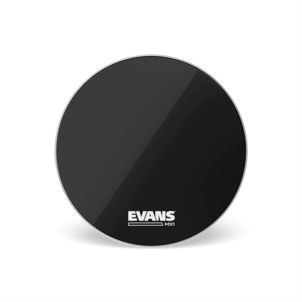 EVANS MX1 Black Marching Bass Drum Head, 22 Inch