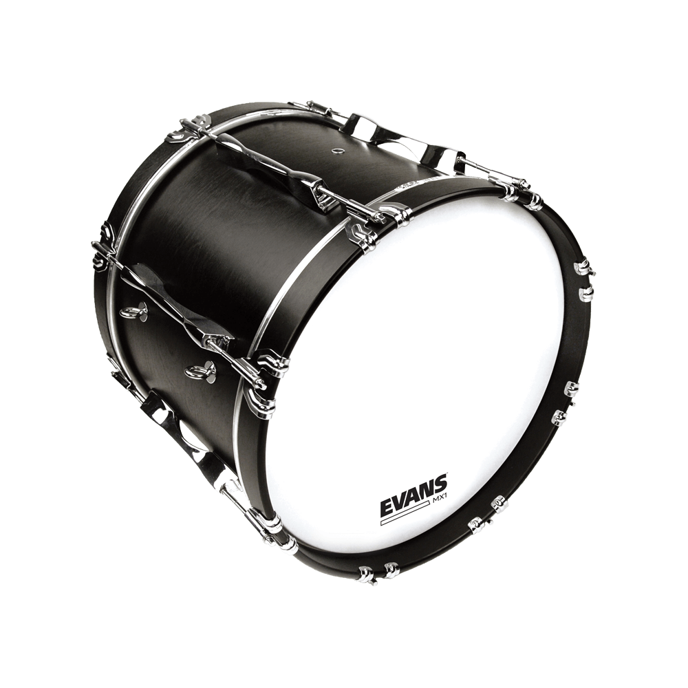 EVANS MX1 White Marching Bass Drum Head, 22 Inch