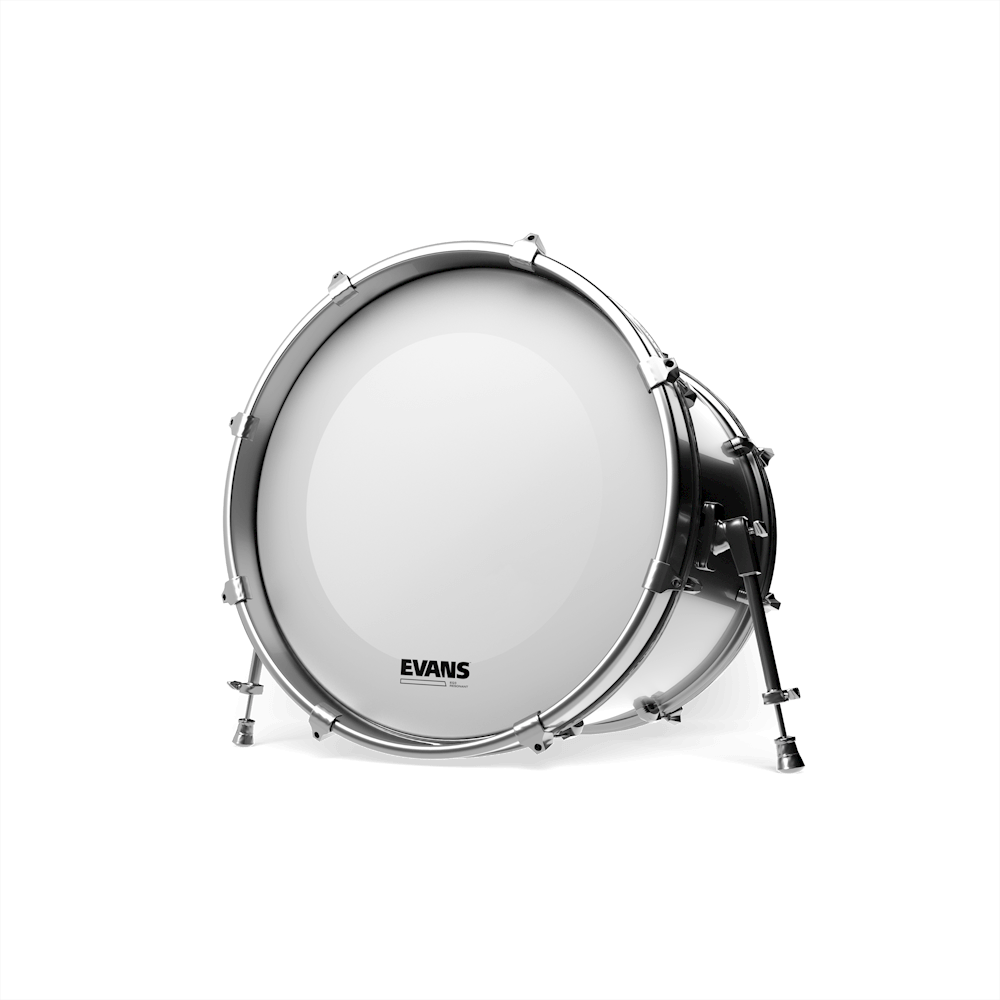 EVANS EQ3 Resonant Coated White Bass Drum Head, No Port, 22 Inch