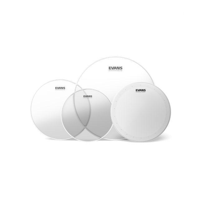 Evans G2 Clear Rock Pack (10&quot;, 12&quot;, 16&quot;) with 14&quot; HD Dry Snare Batter