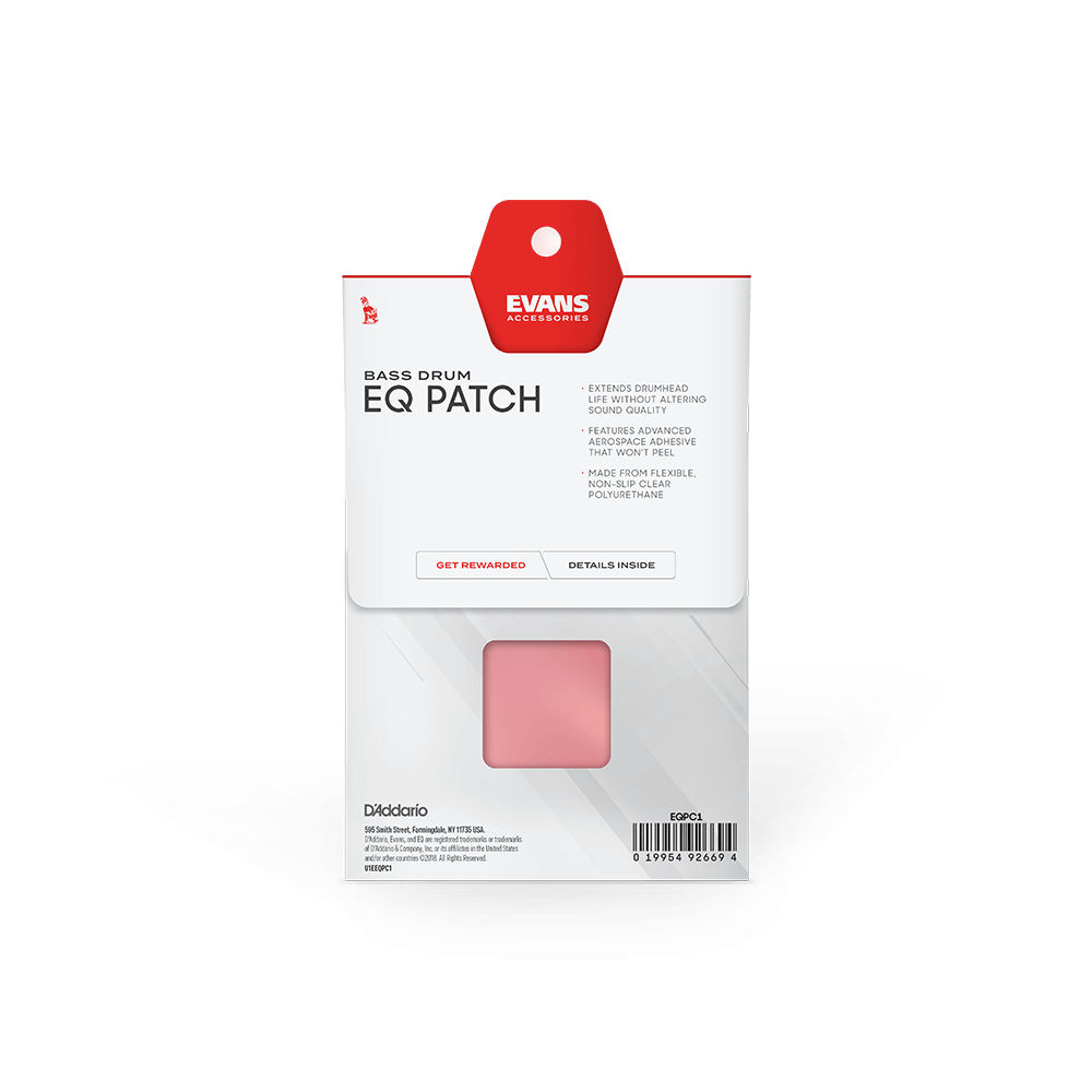 EVANS EQ Single Pedal Patch, Clear Plastic