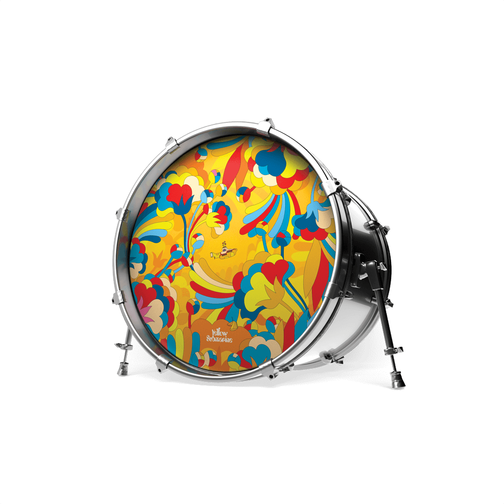 EVANS Yellow Submarine Resonant Bass Drumhead, Primrose Prairie, 22 inch