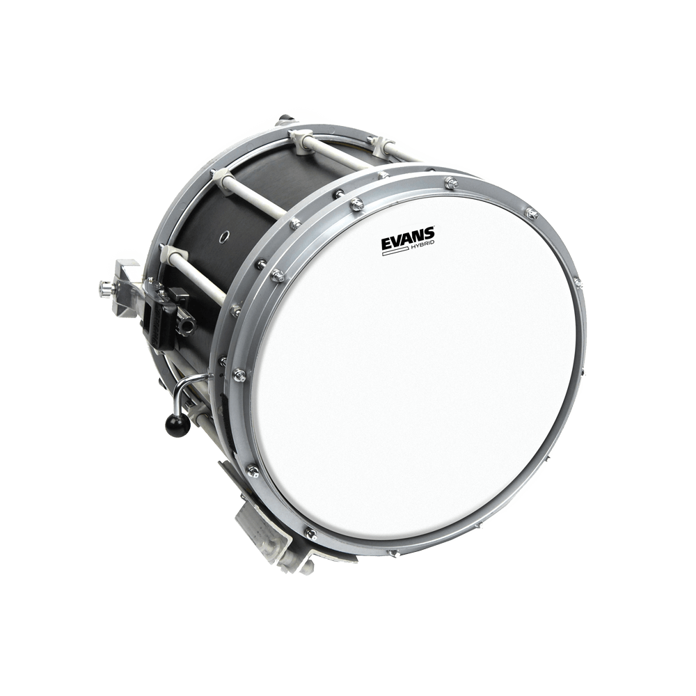 EVANS Hybrid White Marching Snare Drum Head, 14 Inch