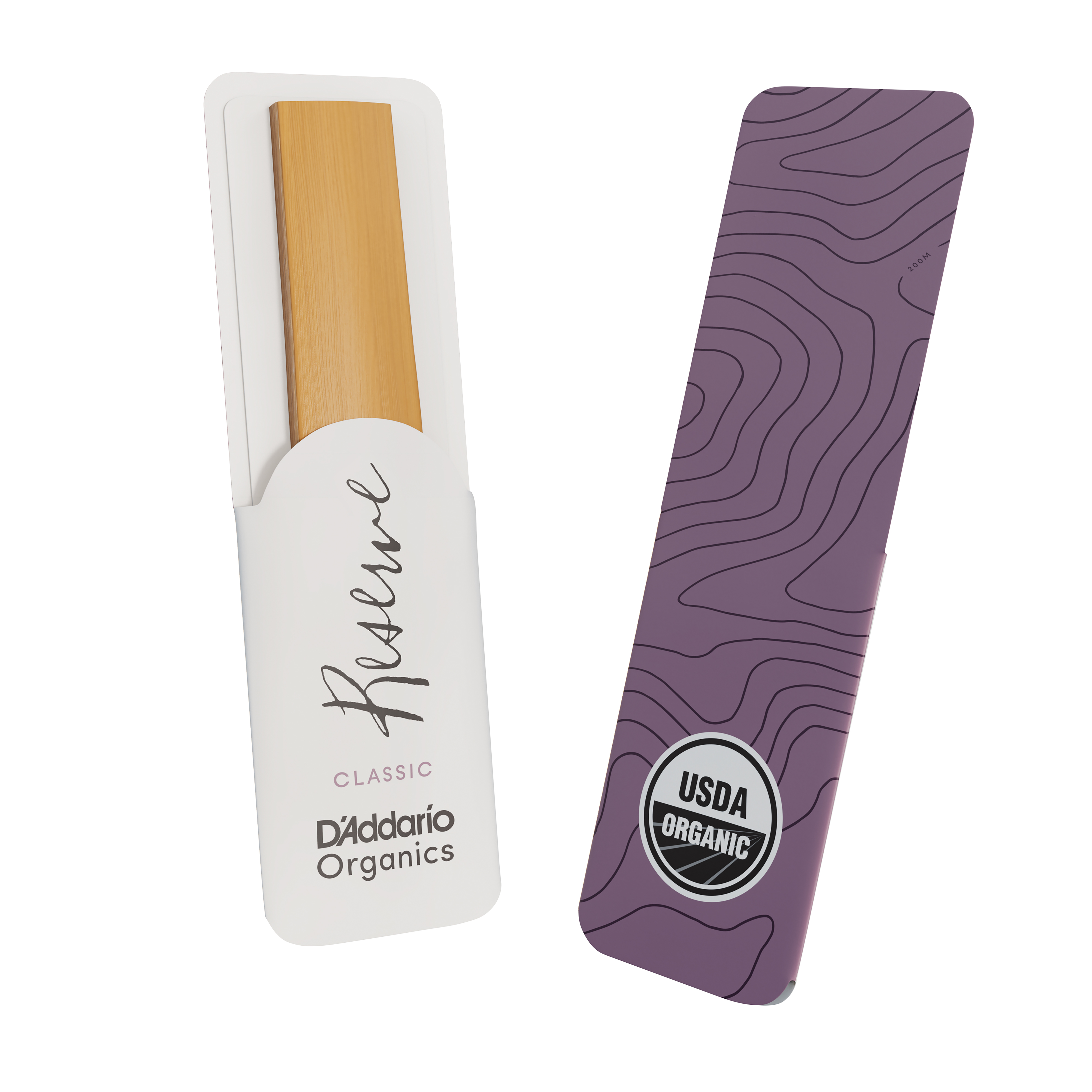 D'Addario Organic Reserve Classic Bb Clarinet Reeds, Strength 3.5+, Individually-Sealed, 10-Pack
