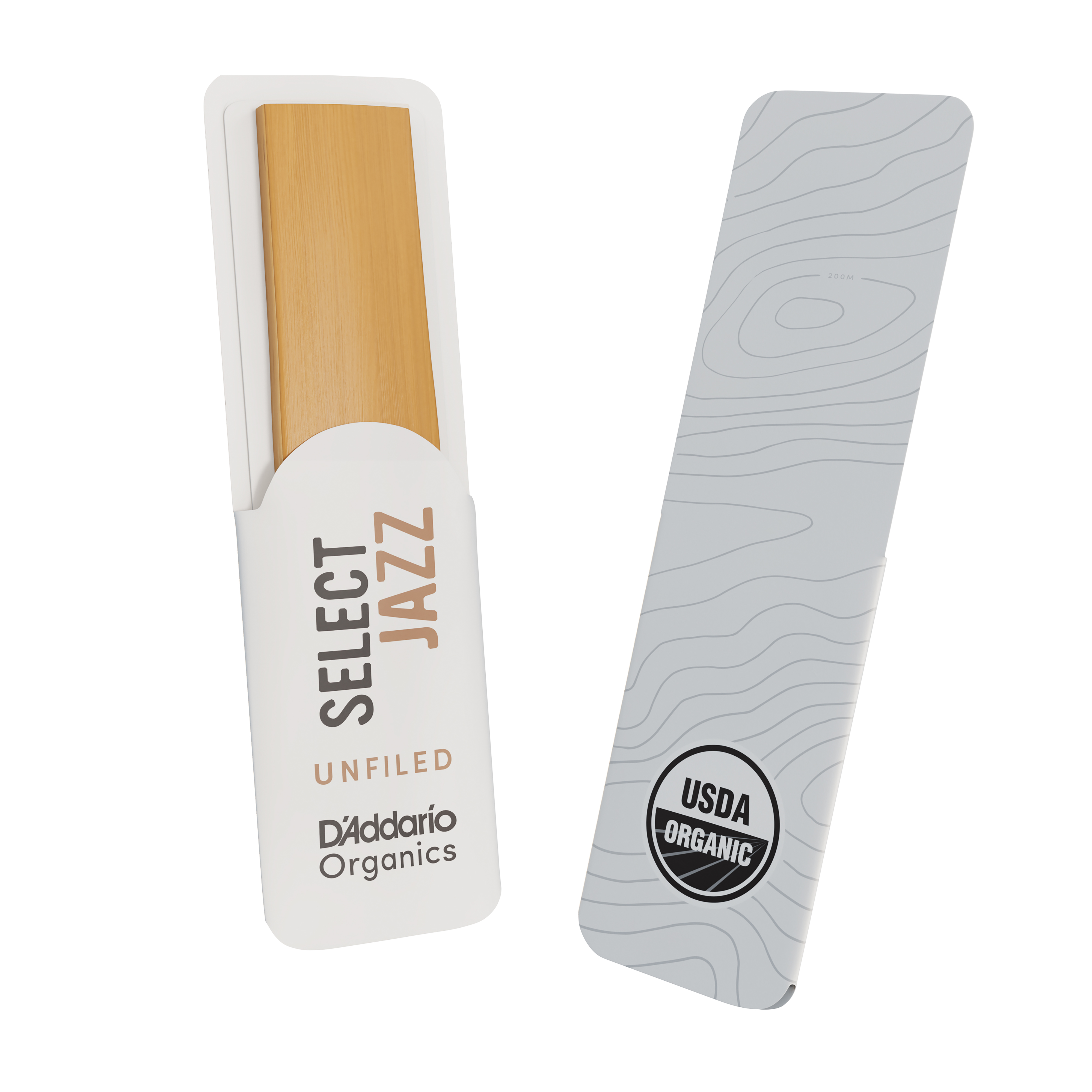 D'Addario Organic Select Jazz Unfiled Alto Saxophone Reeds, Strength 3 Soft, Individually-Sealed, 10-Pack
