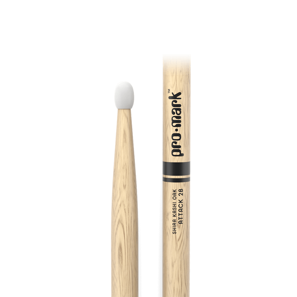 ProMark Classic Attack 2B Shira Kashi Oak Drumstick, Oval Nylon Tip