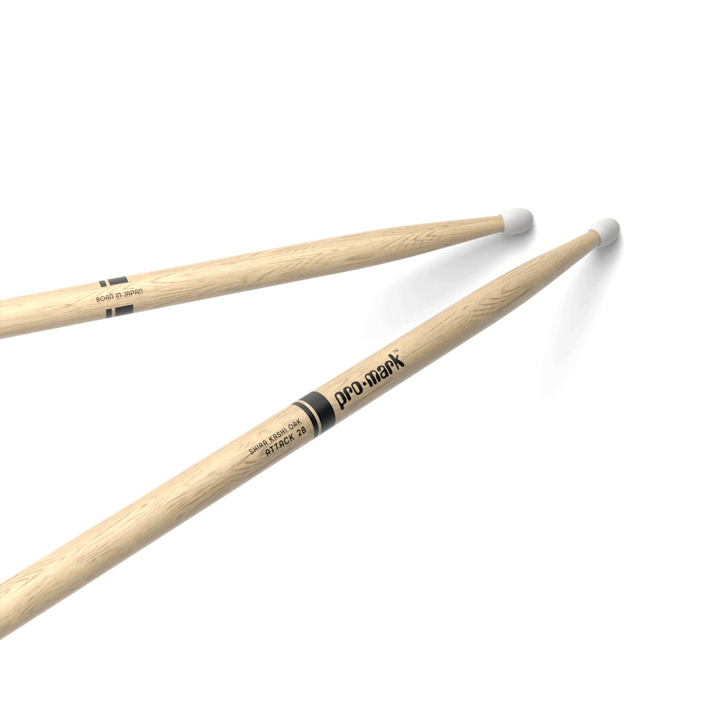 ProMark Classic Attack 2B Shira Kashi Oak Drumstick, Oval Nylon Tip
