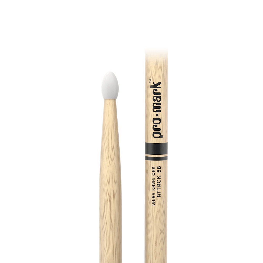 Classic Attack 5B Shira Kashi Oak Drumstick, Oval Nylon Tip