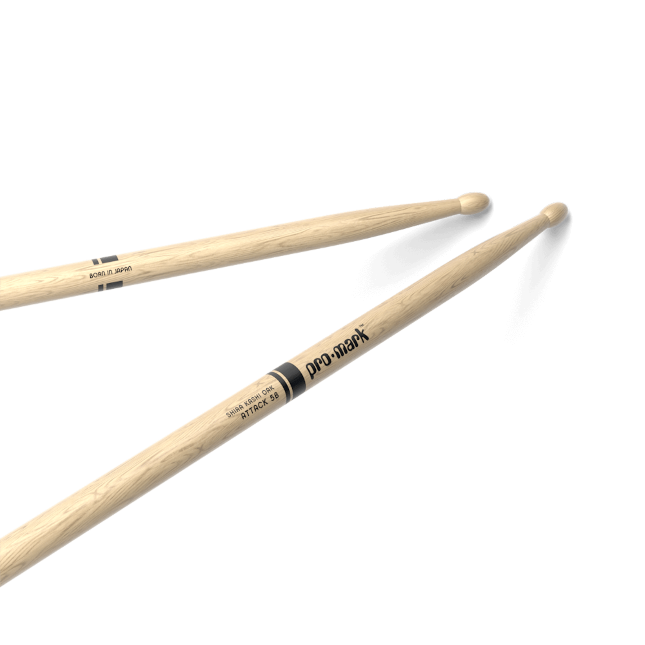 ProMark Classic Attack 5B Shira Kashi Oak Drumstick, Oval Wood Tip