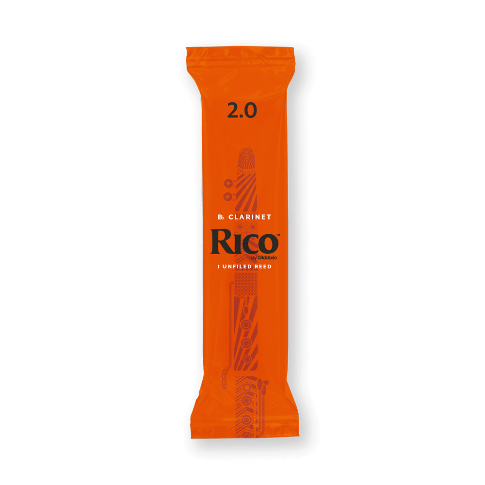 Rico by D'Addario Bb Clarinet Reeds, Strength 2, 50-pack