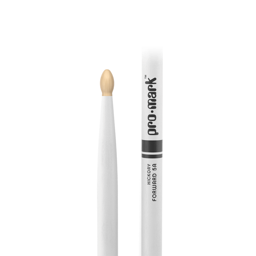 ProMark Classic Forward 5A Painted White Hickory Drumstick, Oval Wood Tip