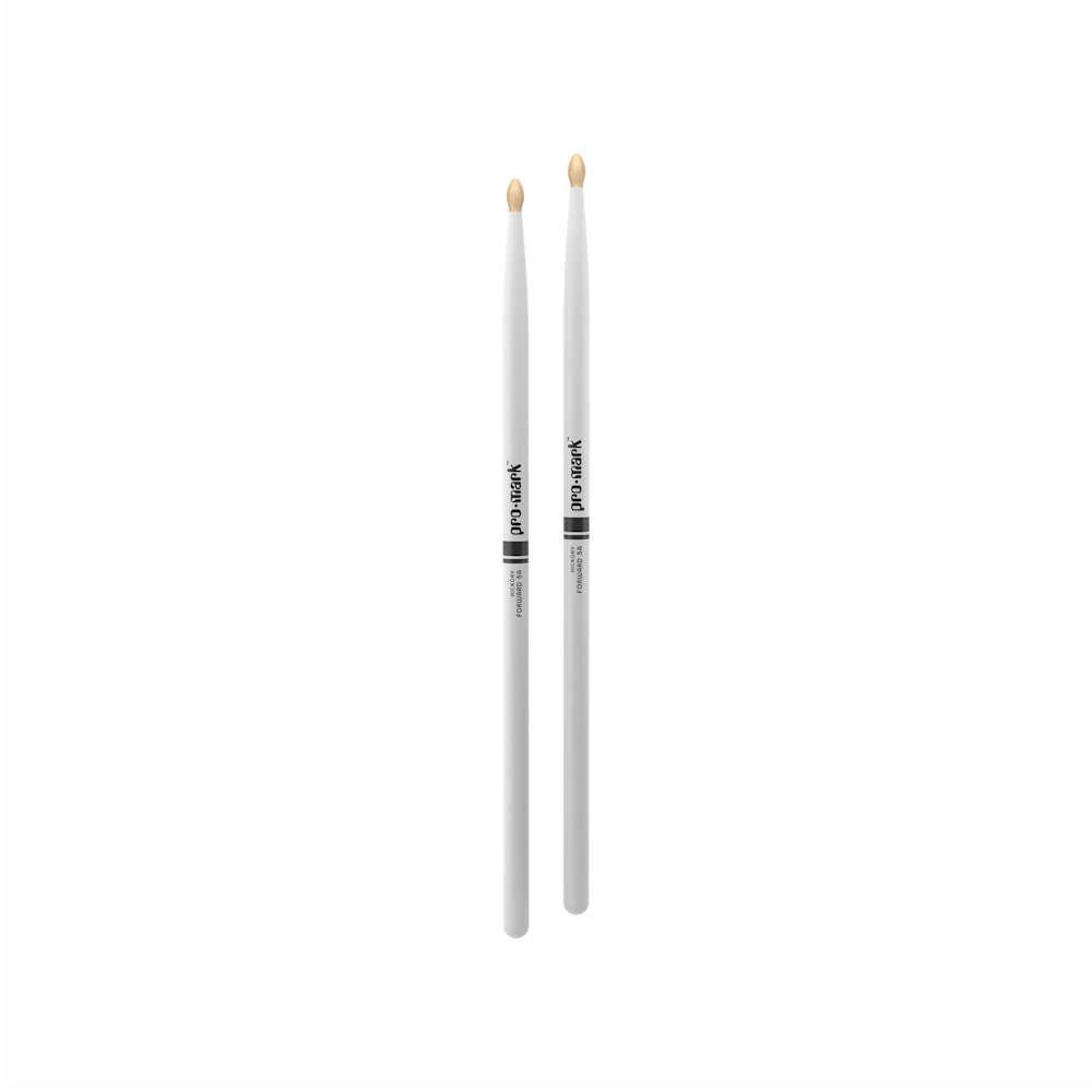 ProMark Classic Forward 5A Painted White Hickory Drumstick, Oval Wood Tip