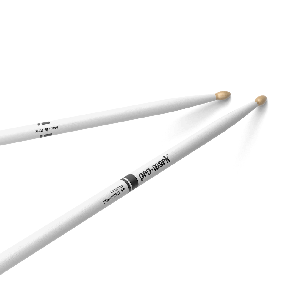 ProMark Classic Forward 5A Painted White Hickory Drumstick, Oval Wood Tip