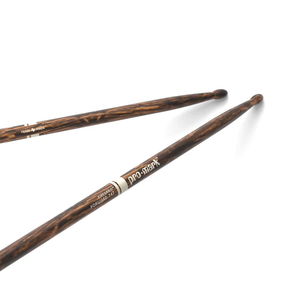 ProMark Classic Forward 747 FireGrain Hickory Drumstick, Oval Wood Tip