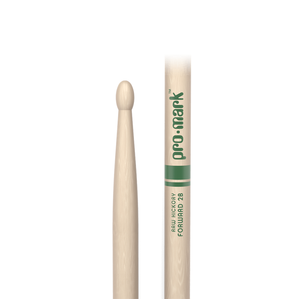 ProMark Classic Forward 2B Raw Hickory Drumstick, Oval Wood Tip