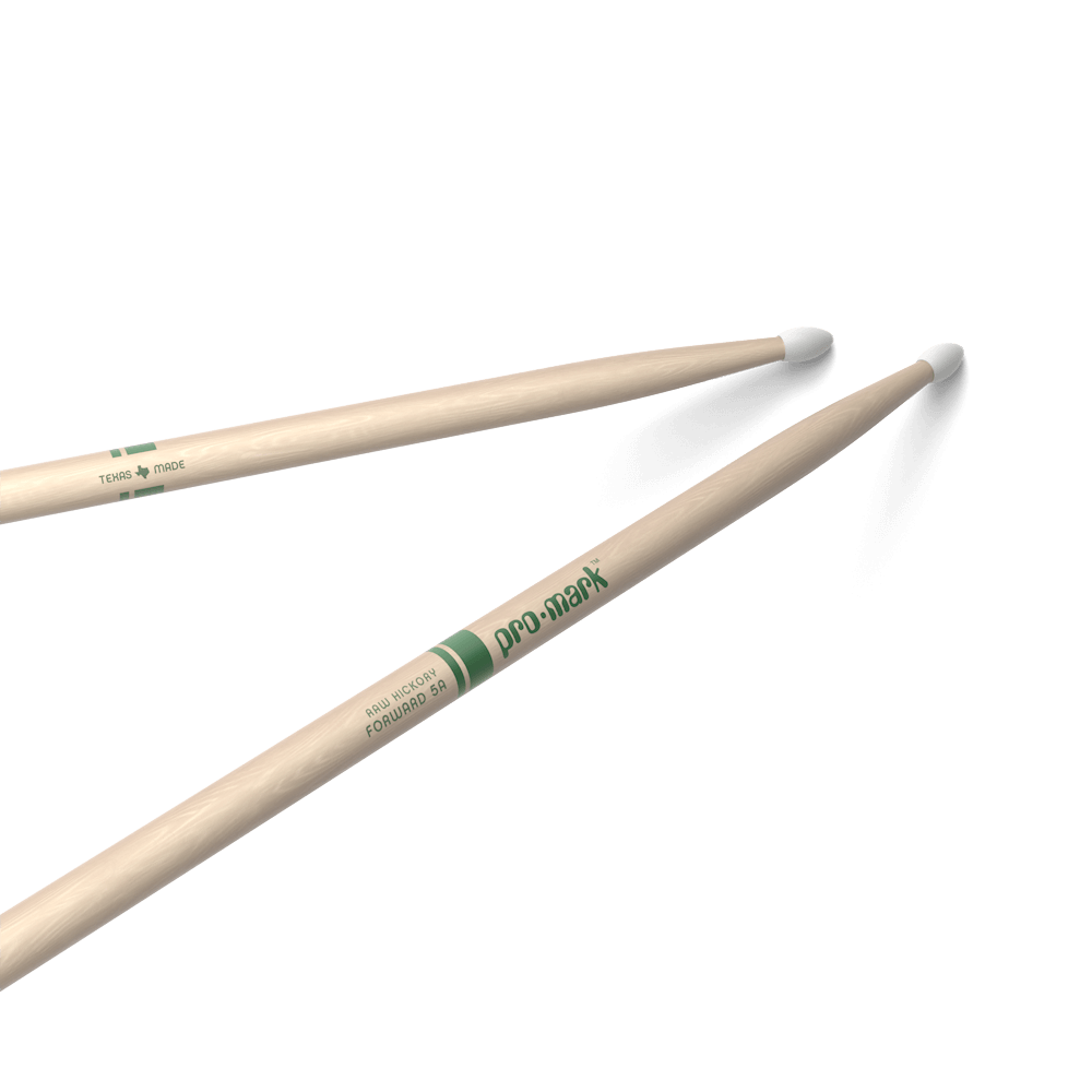 ProMark Classic Forward 5A Raw Hickory Drumstick, Oval Nylon Tip