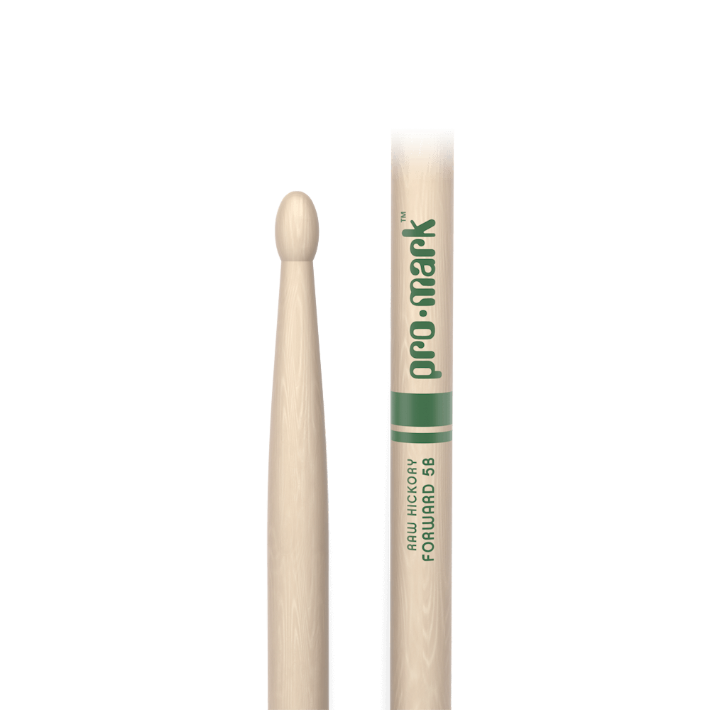 ProMark Classic Forward 5B Raw Hickory Drumstick, Oval Wood Tip