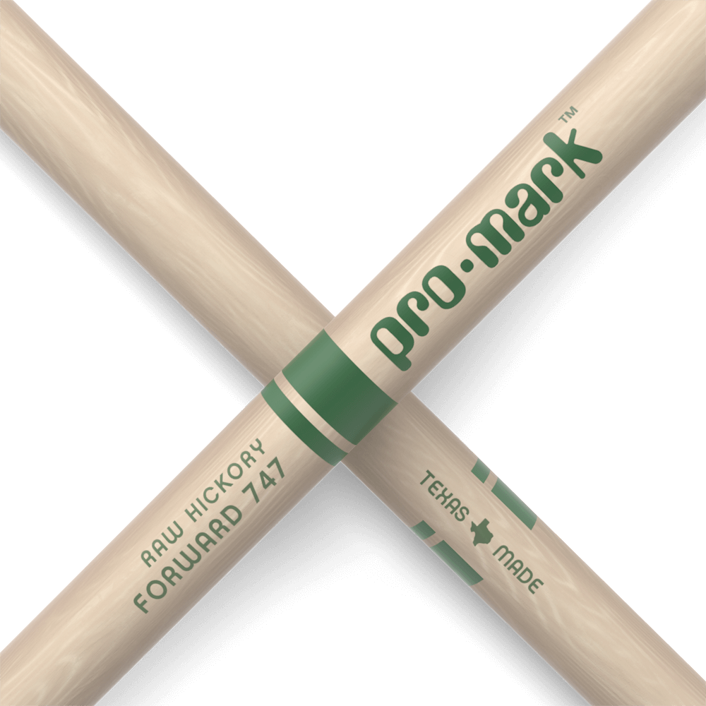ProMark Classic Forward 747 Raw Hickory Drumstick, Oval Nylon Tip