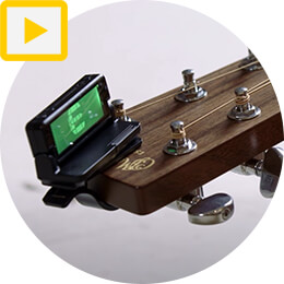 guitar tuner on guitar 