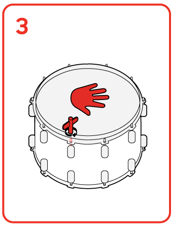 How to tune a bass drum, step 3